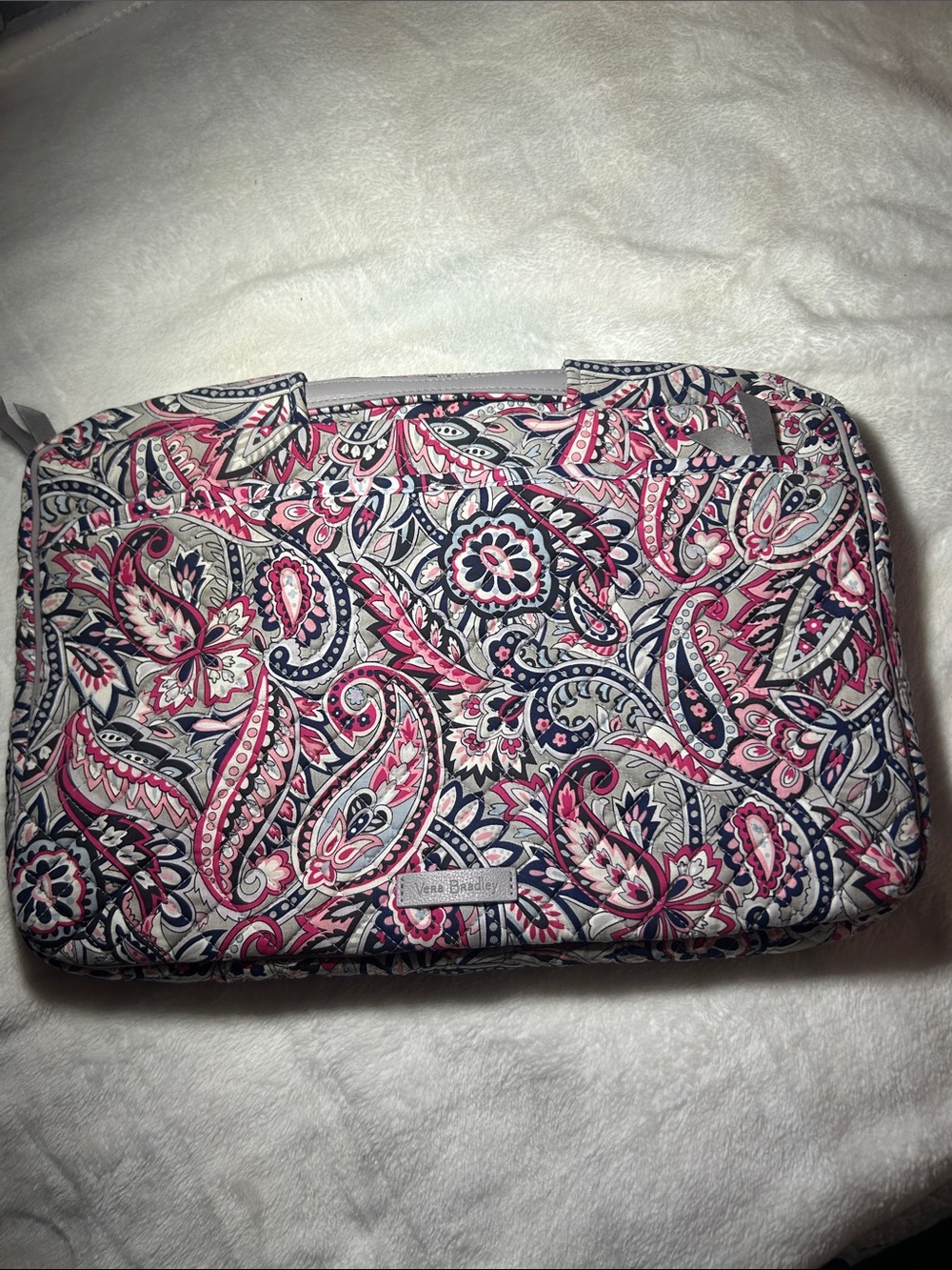 Vera Bradley Pink and Navy Paisley Quilted Organizer
